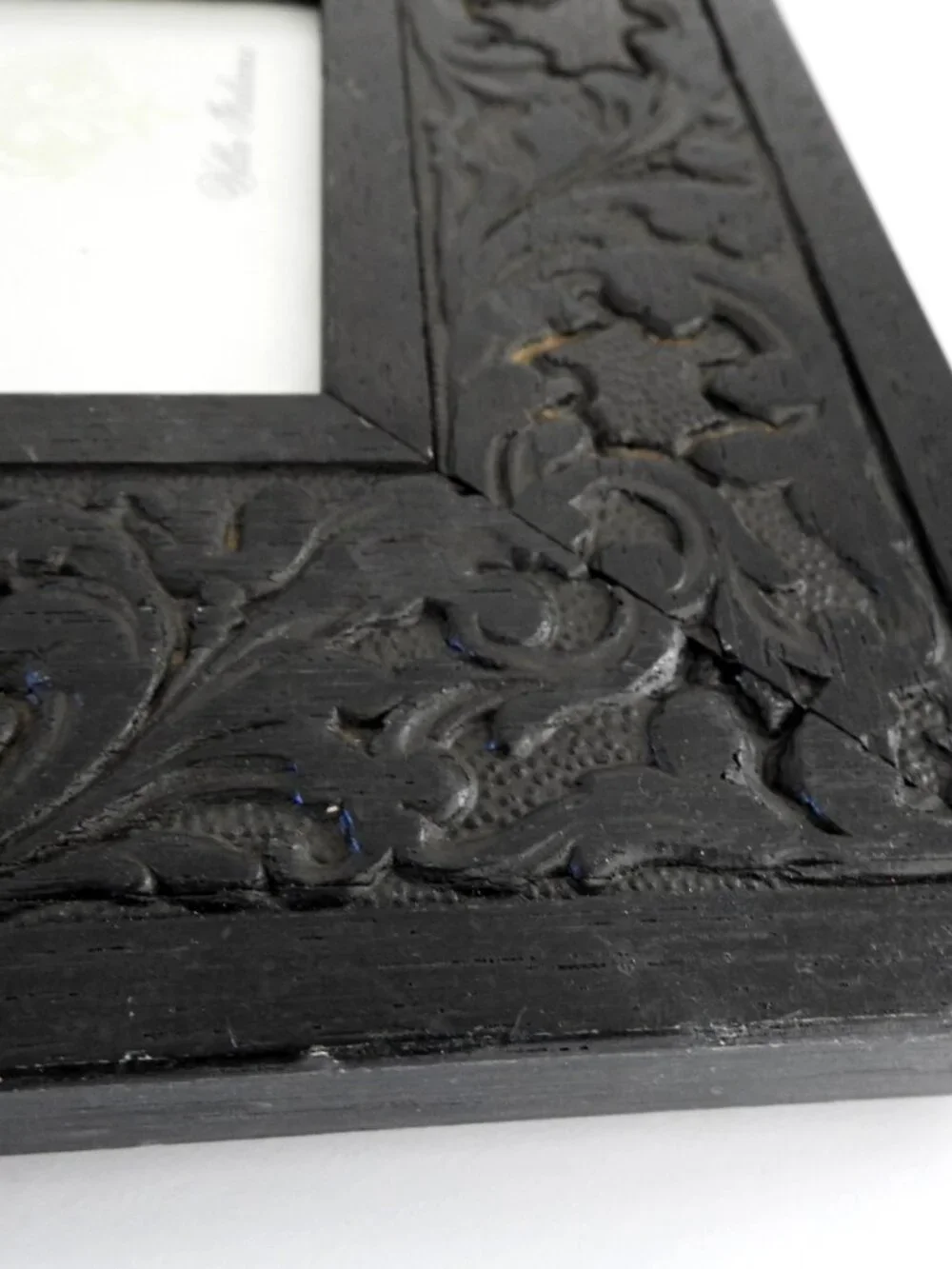 Martin Aborn Handfinished Italian Carved Wood Frame 4x6 Ebony Black